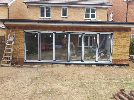 orangery extension with bifold doors, lantern roof 